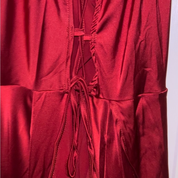 **SIZE XL** SHEIN Belle Crisscross Backless Wrap Satin Prom Bridesmaid DressNWOT - Picture 6 of 8